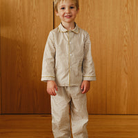 PIJAMA NIÑO OLIVE GREEN STRIPES - COLABORACIÓN MOLIS & CO
