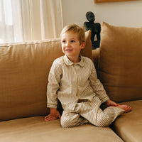 PIJAMA OLIVE GREEN STRIPES - COLABORACIÓN MOLIS & CO