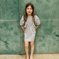 VESTIDO SMOCK LINO AZUL PIEDRA