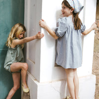 VESTIDO SMOCK LINO AZUL PIEDRA