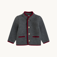 CHAQUETA AUSTRIACA GRIS MEDIO Y BURDEOS