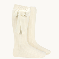 CALCETÍN ALTO LAZO TERCIOPELO COQUETTE - CAVA