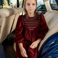 VESTIDO VITTORIA TERCIOPELO BORGOÑA