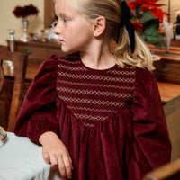 VESTIDO VITTORIA TERCIOPELO BORGOÑA