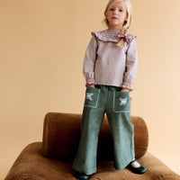 Pantalón Ollie Pana Verde Bordado Bolsillo