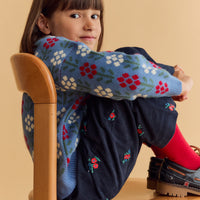 Pantalón Ollie Pana Azul Bordado Flor