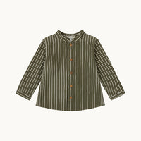 CAMISA RAYAS VERDE KAKI
