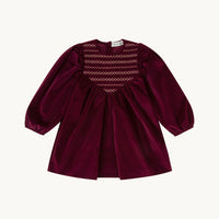 VESTIDO VITTORIA TERCIOPELO BORGOÑA