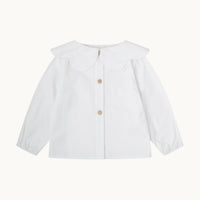 Blusa flor-Oxford blanco