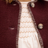 CHAQUETA LANA VINO Y VISÓN