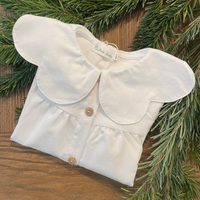 Blusa flor-Oxford blanco
