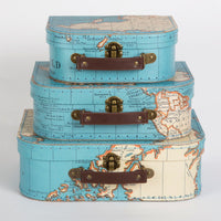 Vintage map suitcases