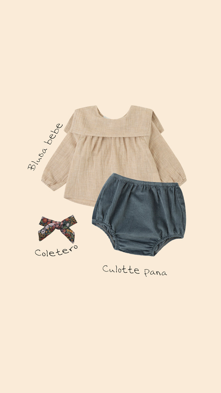 Blusa marinera y culotte azul