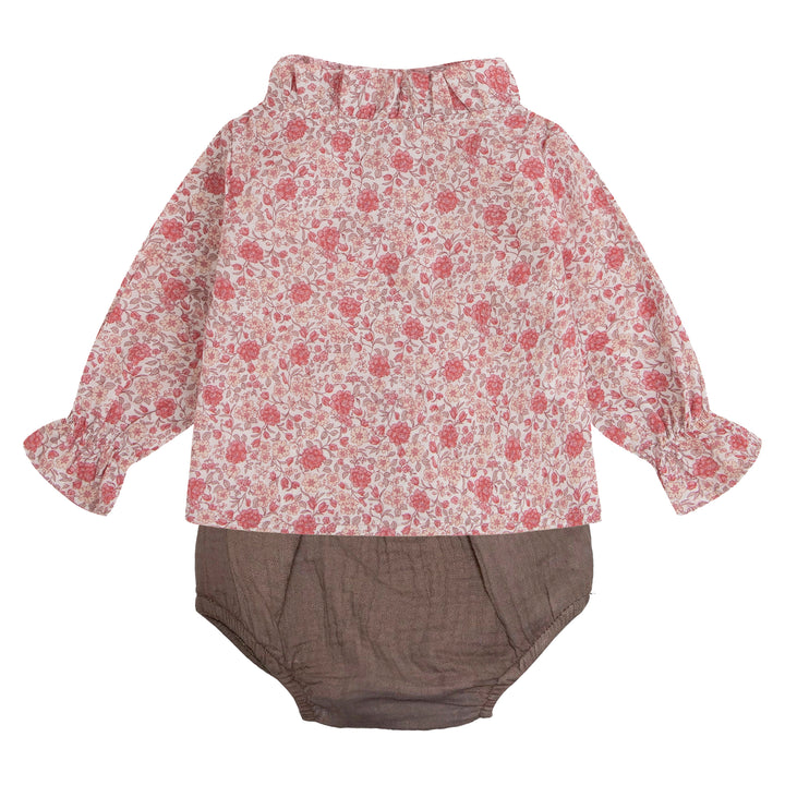 Flor primavera y bambula taupe