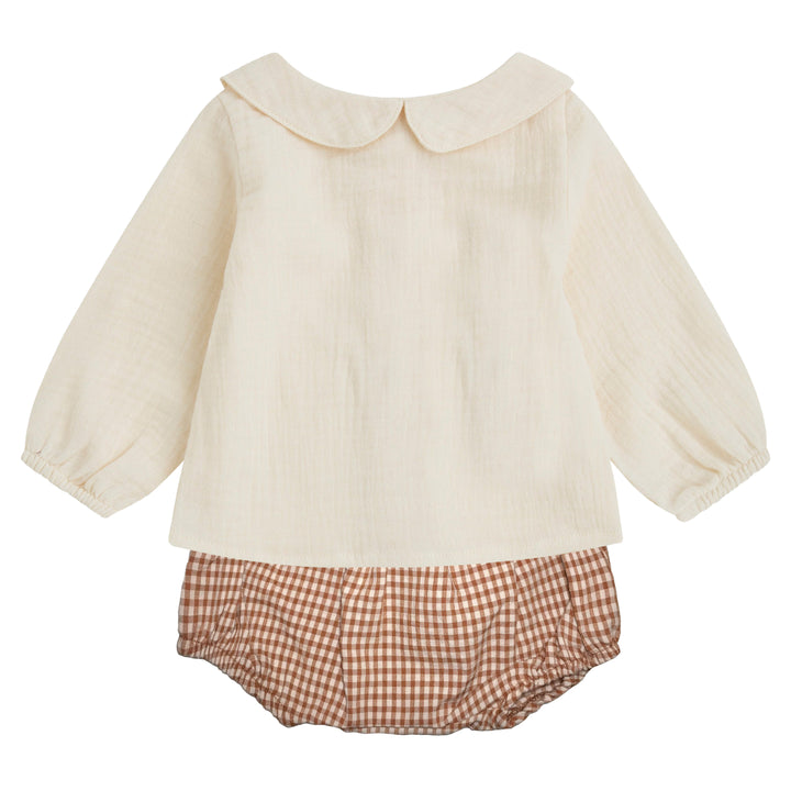 Baby blouse & leopold bloomer