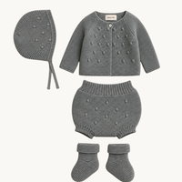 Chaussons Bébé Tricot Gris