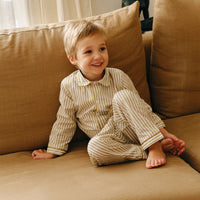 PIJAMA NIÑO OLIVE GREEN STRIPES - COLABORACIÓN MOLIS & CO