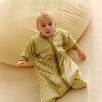 SACO DE DORMIR CON MANGAS - OLIVE GREEN STRIPES