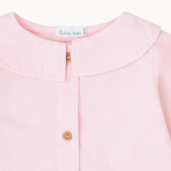 BLUSA BEBÉ OXFORD ROSA