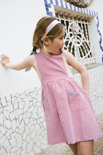 VESTIDO PICHI VICHY ROJO