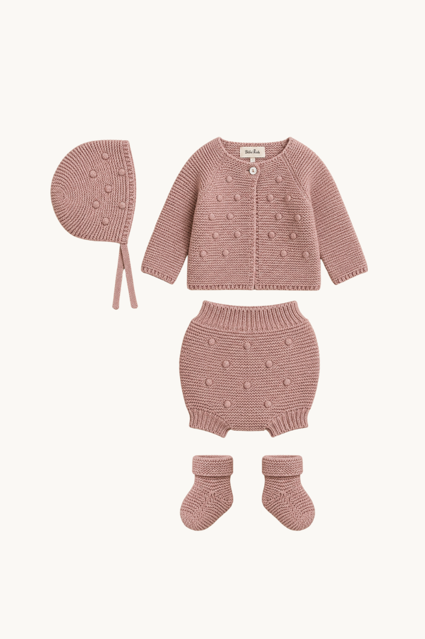 Chaussons Bébé Tricot Rose