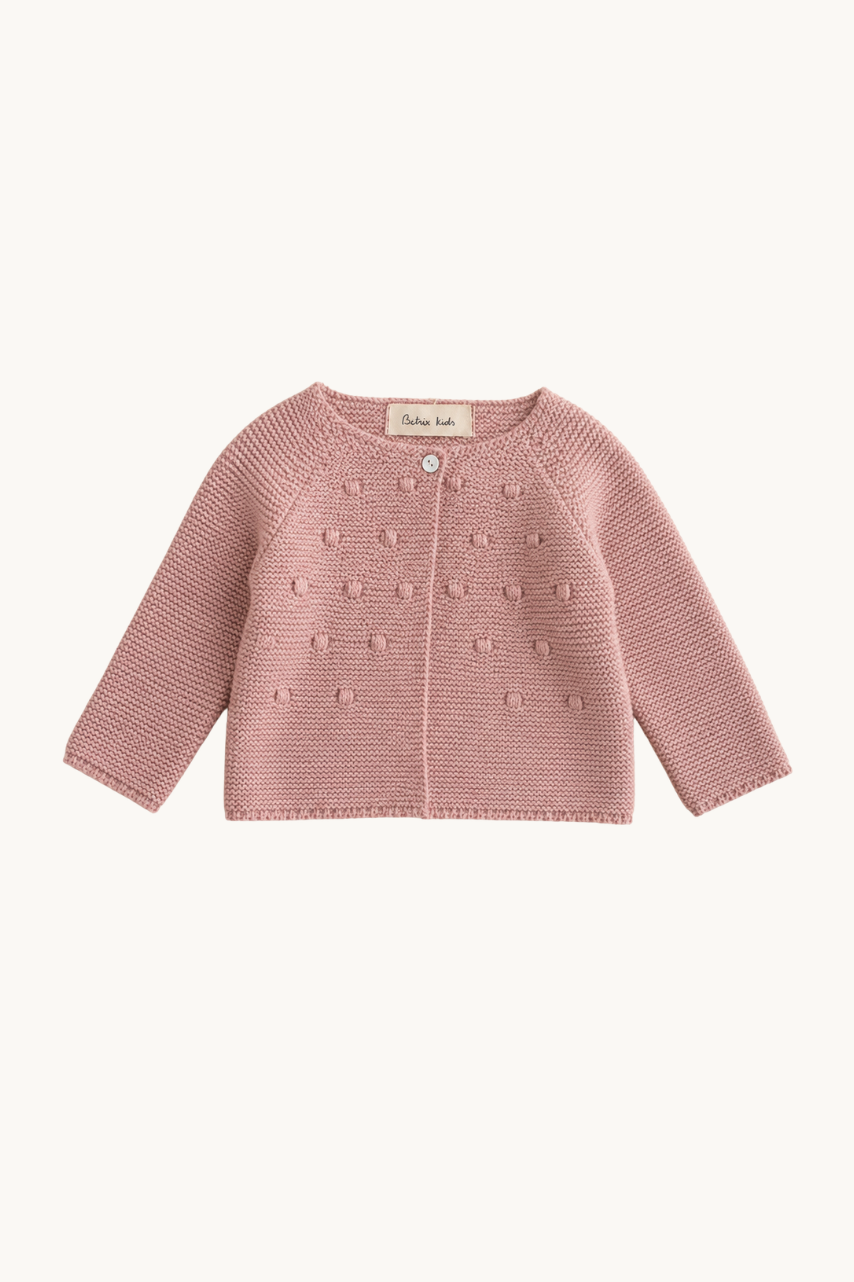 Cardigan Bébé Tricot Rose