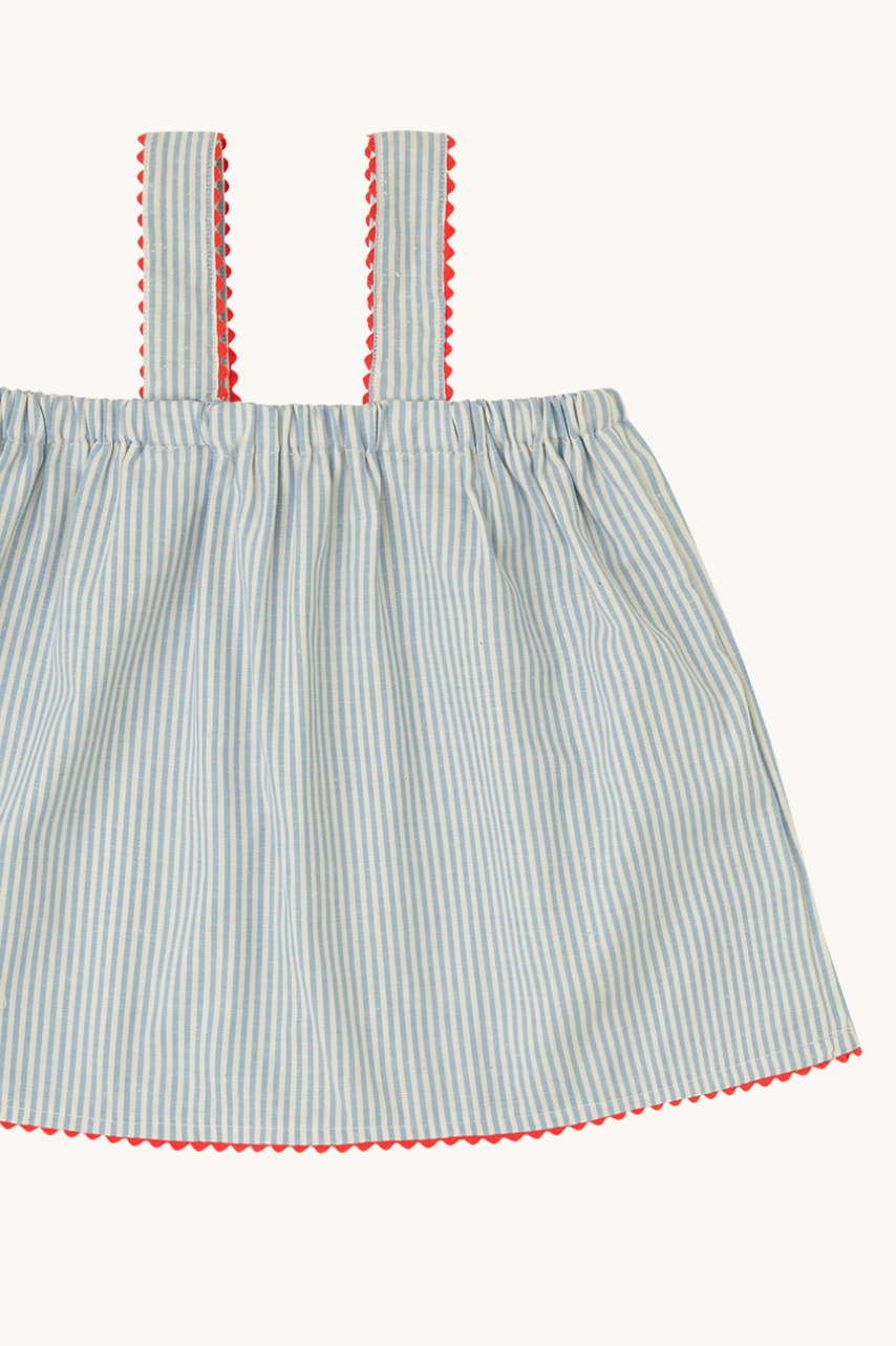 TOP CRETA RAYAS AZUL