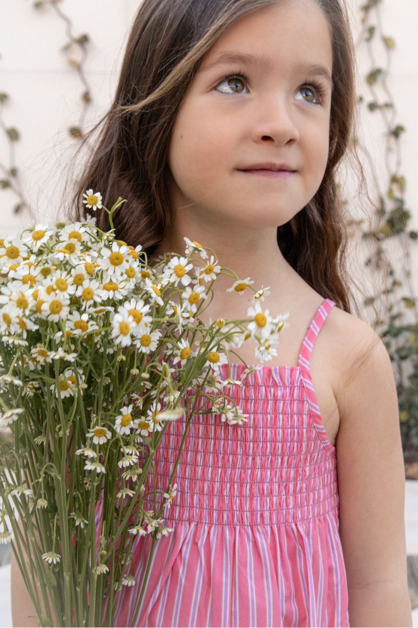 VESTIDO MIDI JULIETTE RAYA MELOCOTÓN