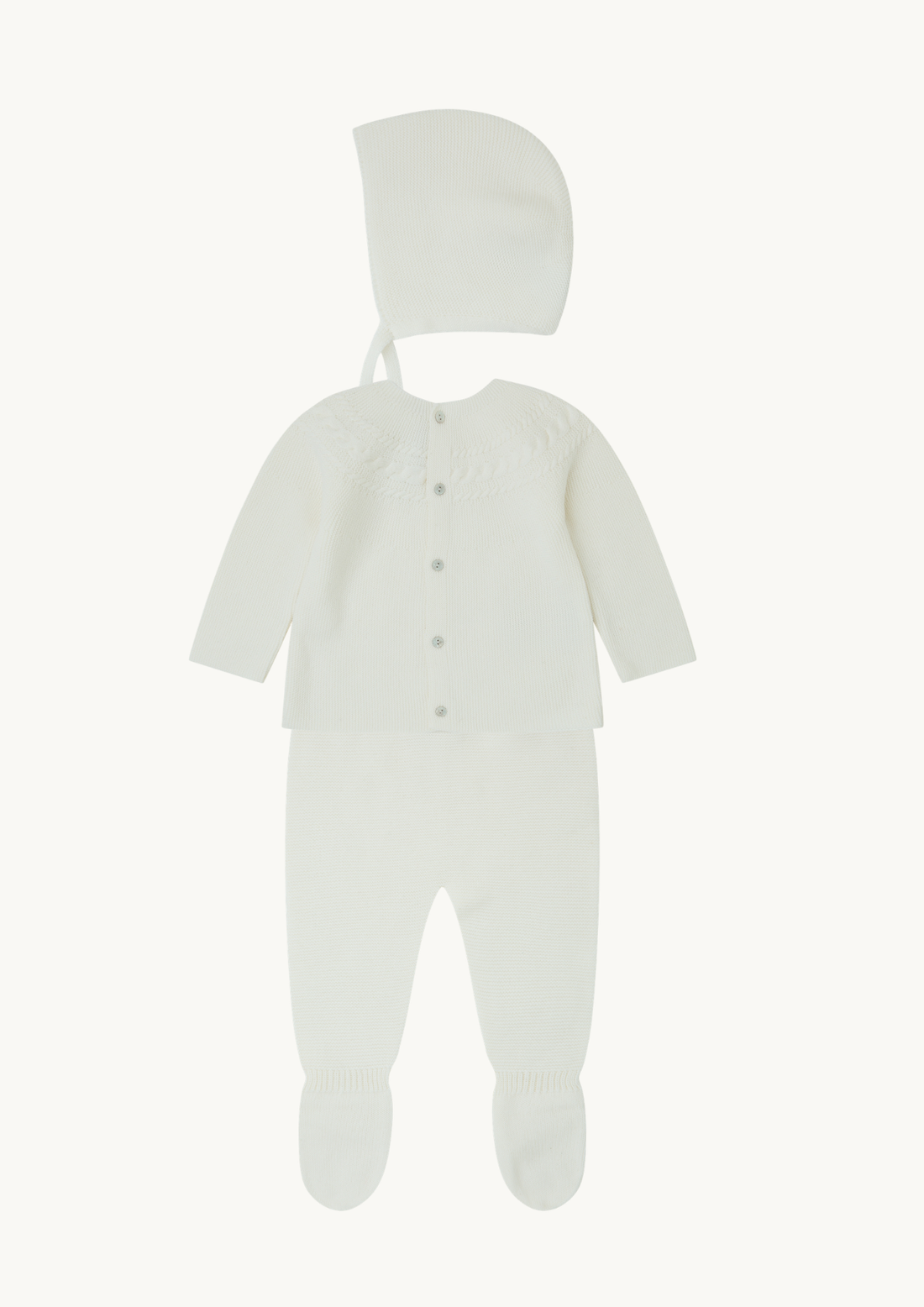 Conjunto de Punto Bebé Blanco Roto