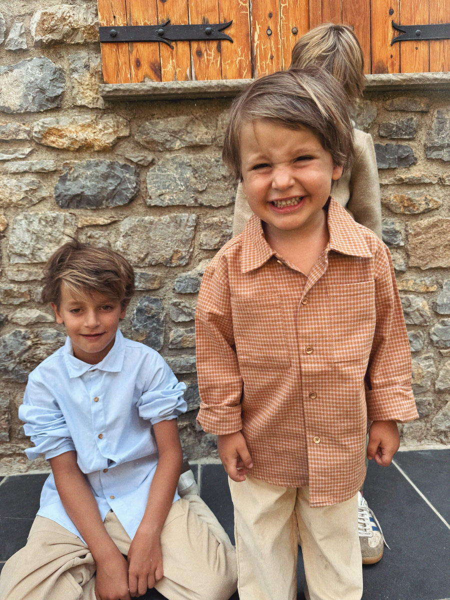 CAMISA OXFORD CELESTE