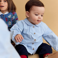 Blusa Bebé Lily Oxford Azul