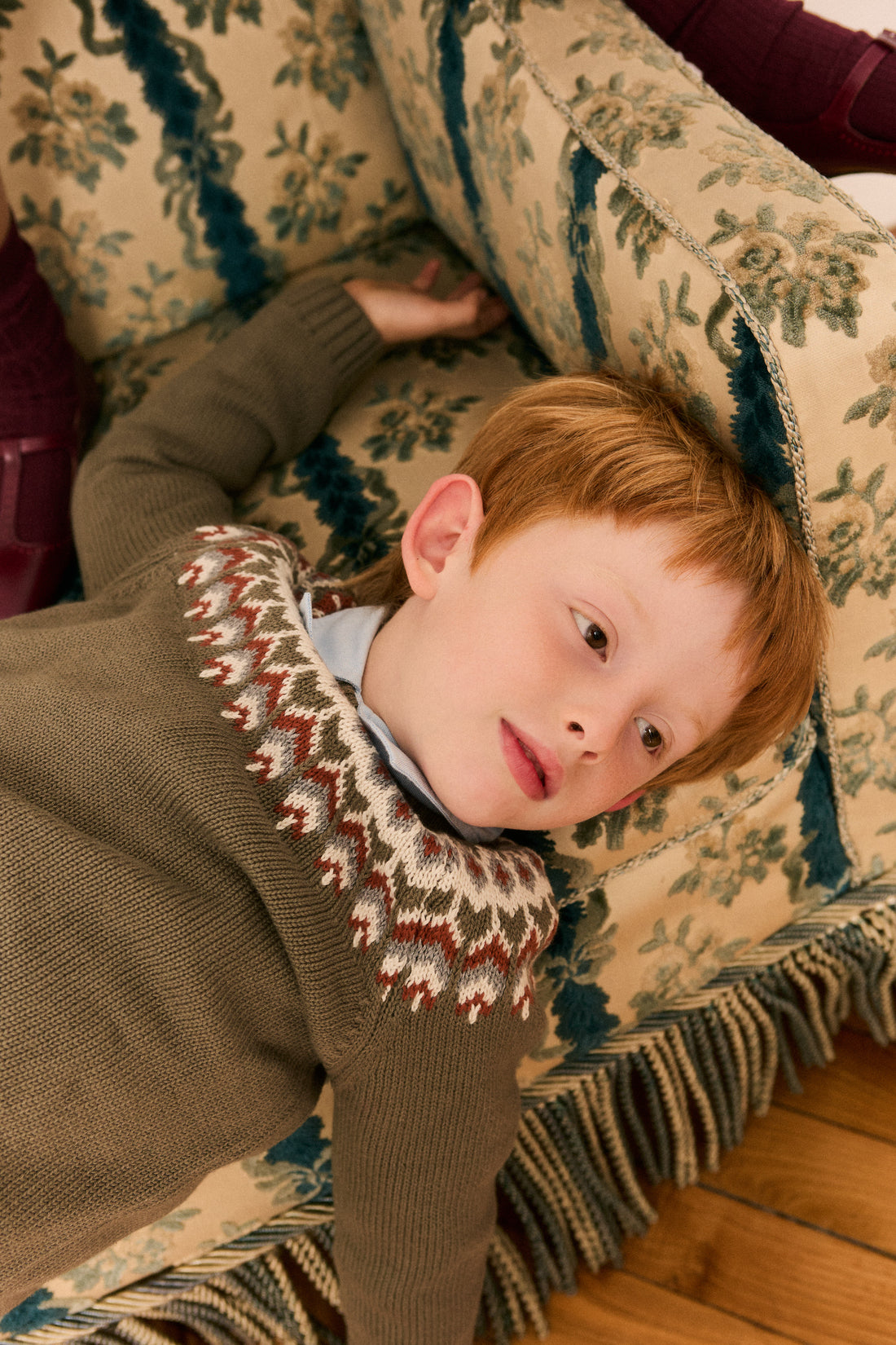 Khaki Jacquard Jumper