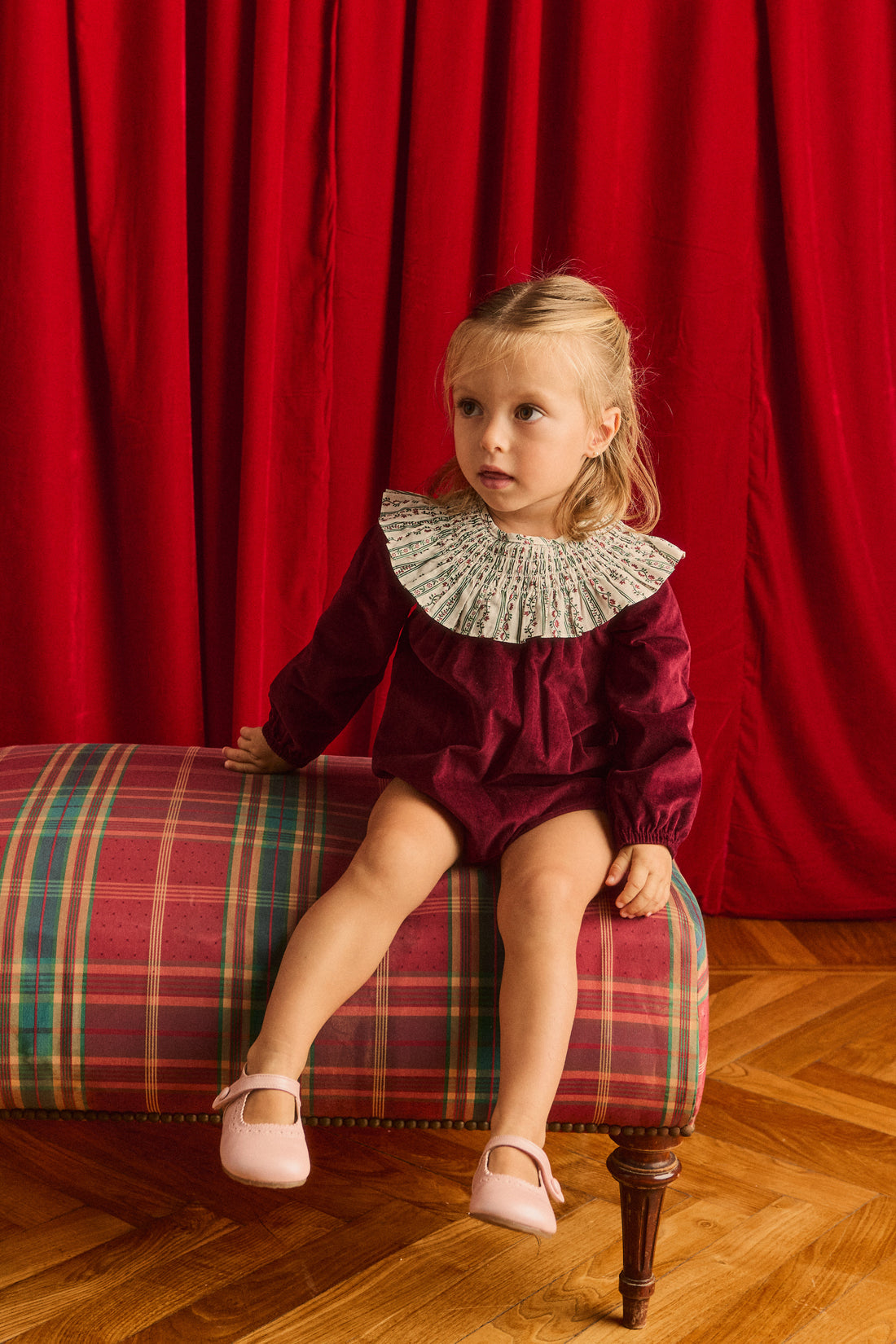 Olimpia Burgundy Baby Romper