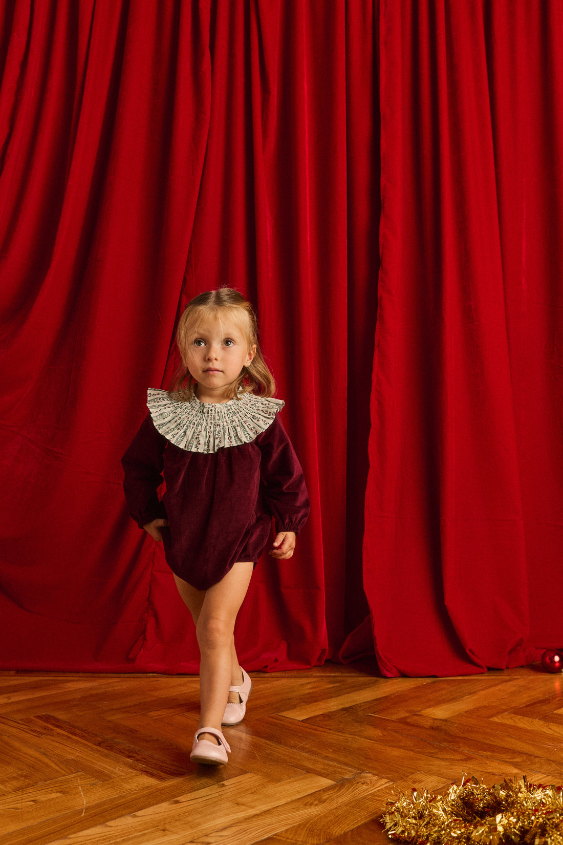 Olimpia Burgundy Baby Romper