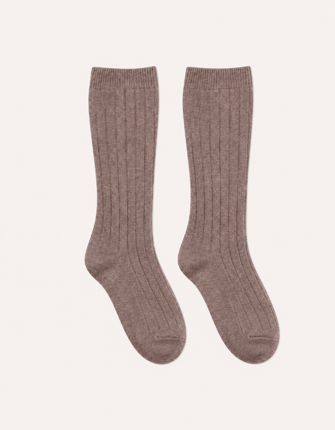 CHAUSSETTE HAUTE CÔTELÉE - MARRON