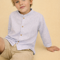 CAMISA LEO RAYAS AZUL