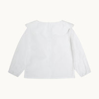 Blusa flor-Oxford blanco