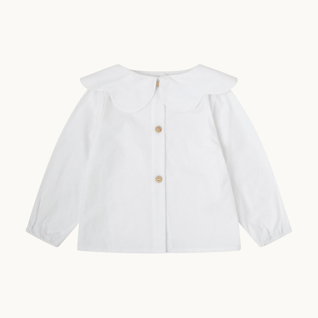 Blusa flor-Oxford blanco