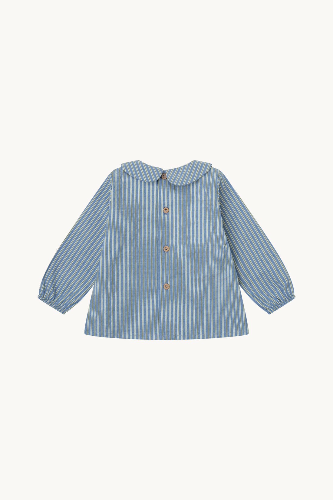 BLUSA CUELLO BEBÉ RAYAS AZUL Y VERDE