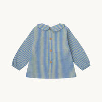 BLUSA CUELLO BEBÉ RAYAS AZUL Y VERDE