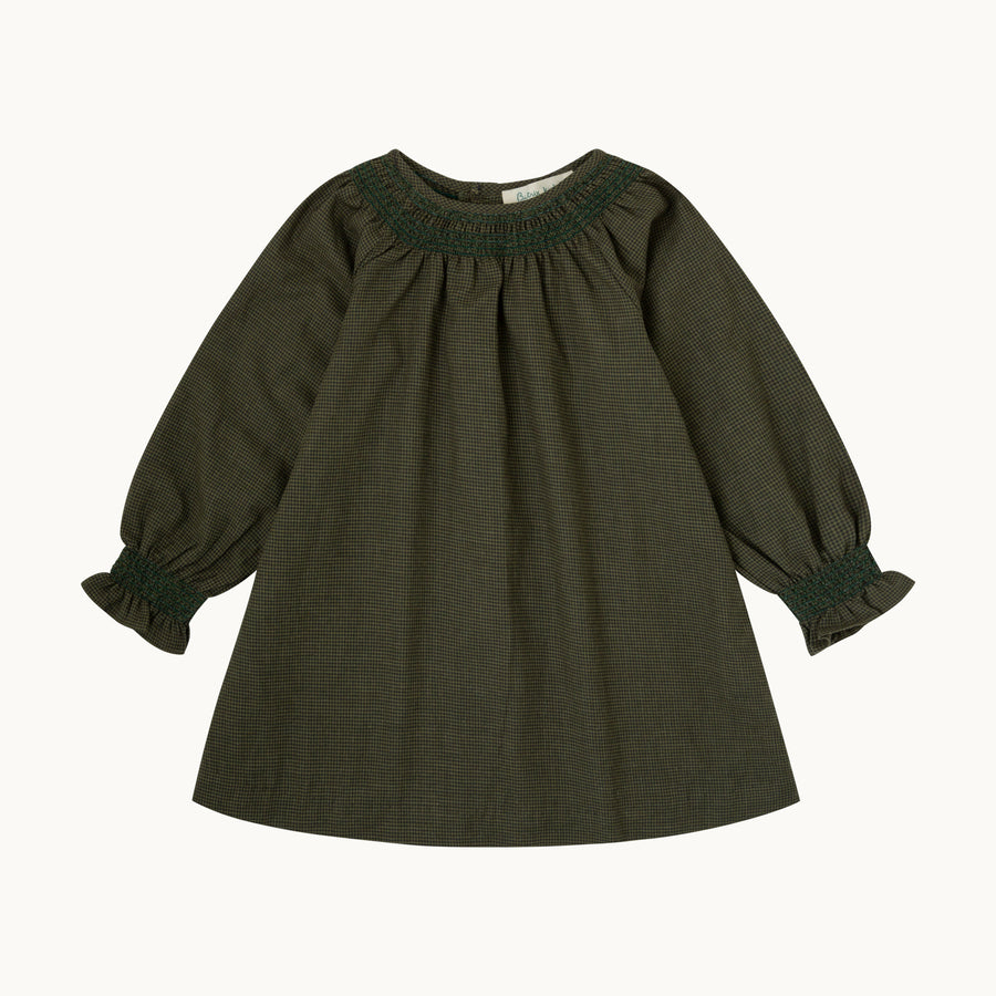 Vestido Victoria pata de gallo verde