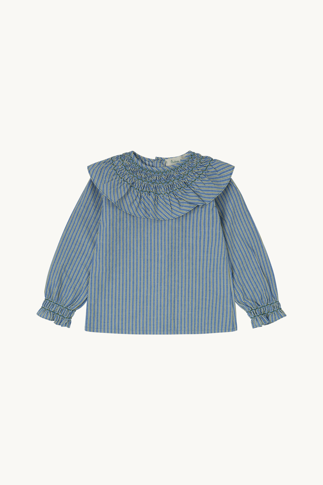 BLUSA OLIVA RAYAS AZUL Y VERDE