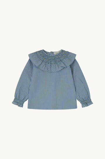 BLUSA OLIVA RAYAS AZUL Y VERDE