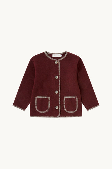CHAQUETA LANA VINO Y VISÓN