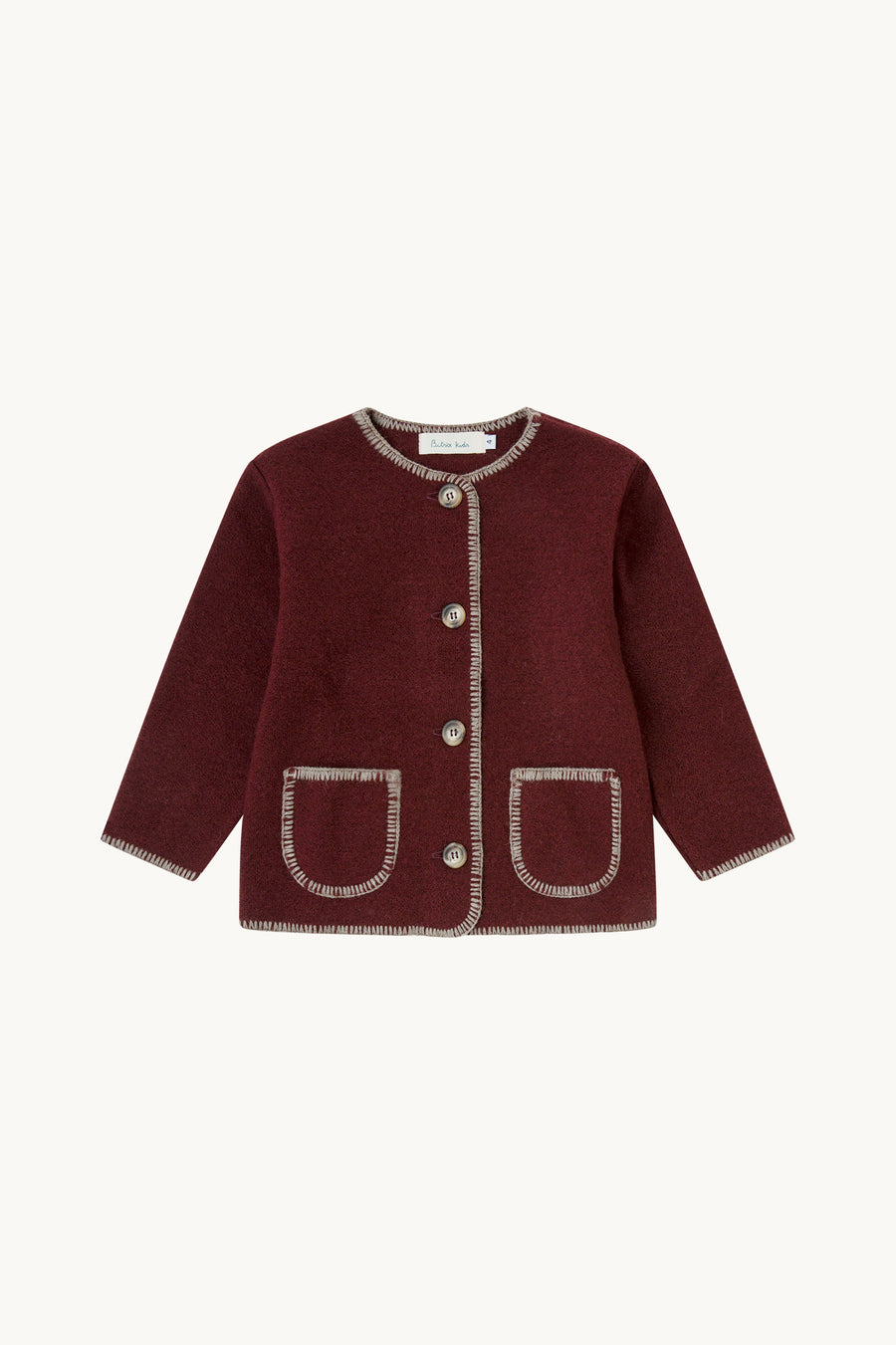 CHAQUETA LANA VINO Y VISÓN