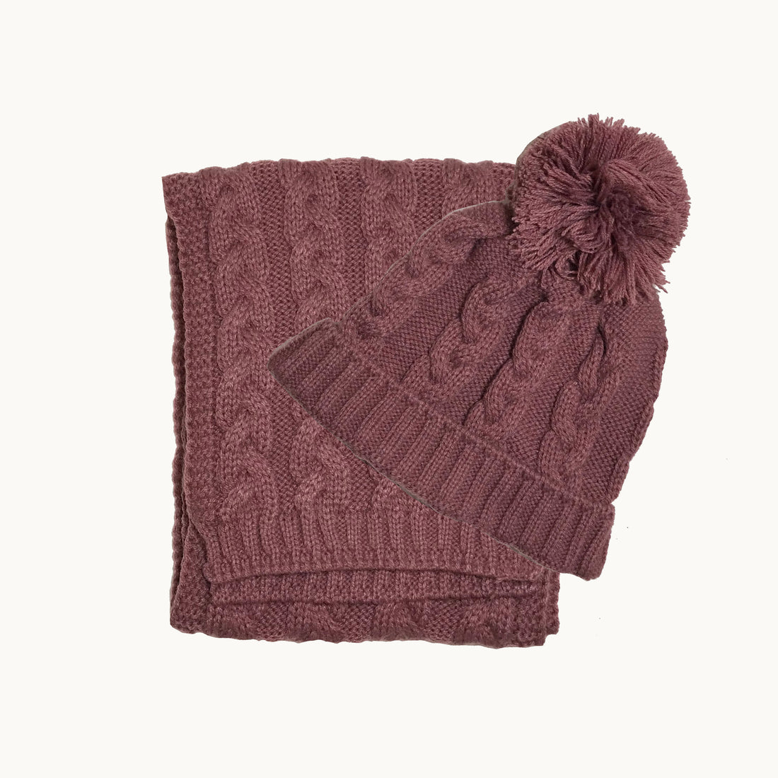 CONJUNTO GORRO Y BUFANDA PÚRPURA