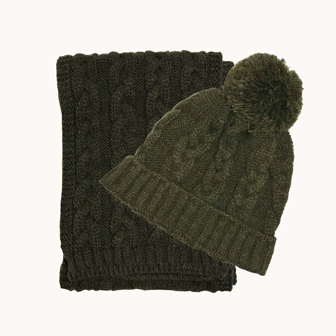 Conjunto bufanda y gorro - Kaki
