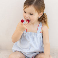 TOP CRETA RAYAS AZUL