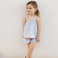 TOP CRETA RAYAS AZUL