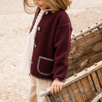 CHAQUETA LANA VINO Y VISÓN